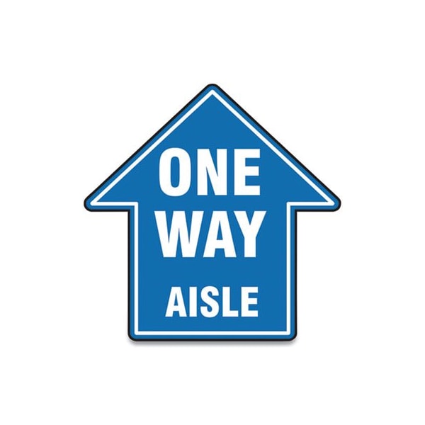 Accuform SLIP-GARD SOCIAL DISTANCE FLOOR SIGNS, 17 X 17, inONE WAY AISLEin, BLUE, 25PK MFS466ESP - main